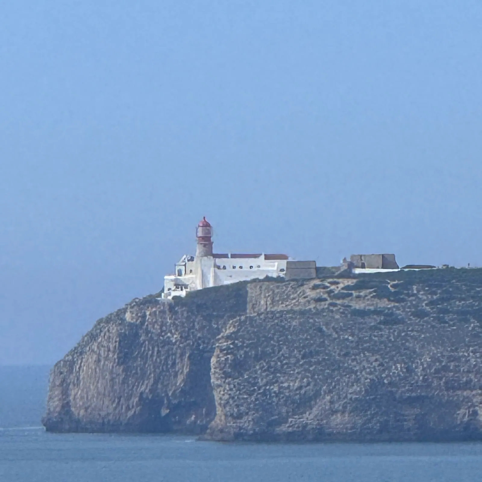 The lighthouse at Cape St Vincent on its clifftop