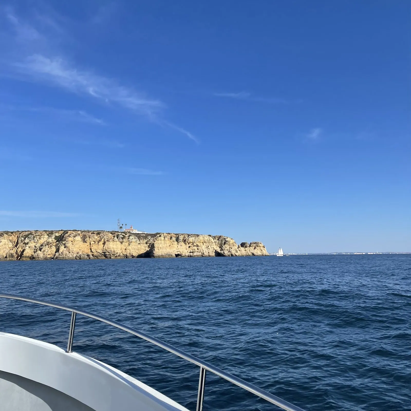 The golden cliffs of Ponta da Piedade seen from the water